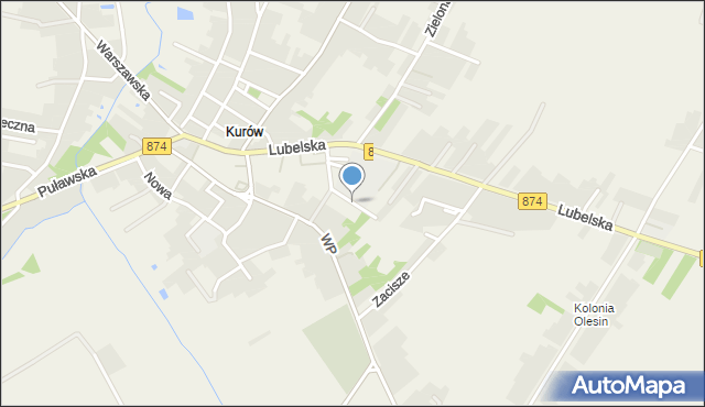 Kurów powiat puławski, Piramowicza Grzegorza, mapa Kurów powiat puławski