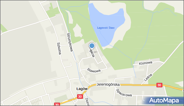 Łagów gmina Zgorzelec, Piękna, mapa Łagów gmina Zgorzelec