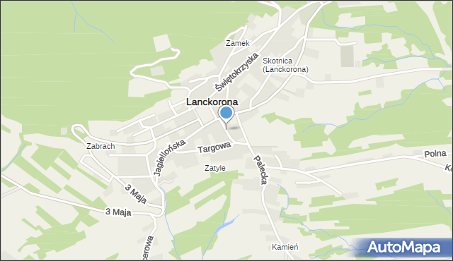 Lanckorona, Piłsudskiego Józefa, marsz., mapa Lanckorona