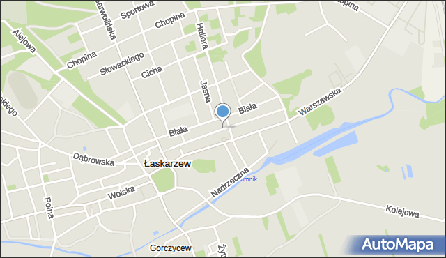 Łaskarzew, Piaskowa, mapa Łaskarzew