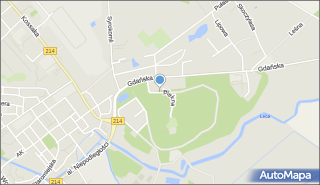 Lębork, Piękna, mapa Lębork