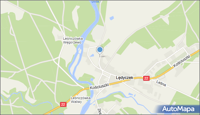 Lędyczek, Piaskowa, mapa Lędyczek