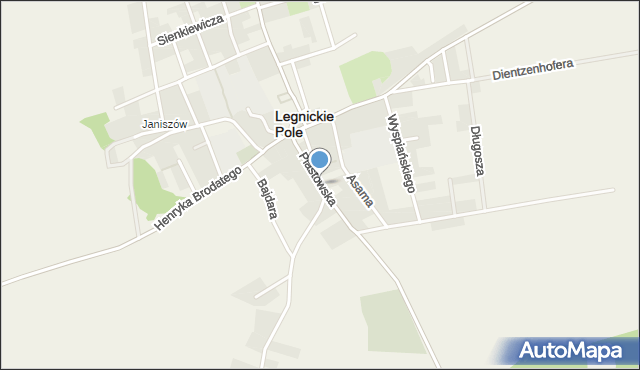 Legnickie Pole, Piastowska, mapa Legnickie Pole