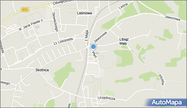 Libiąż, Pieli Stanisława, ks., mapa Libiąż