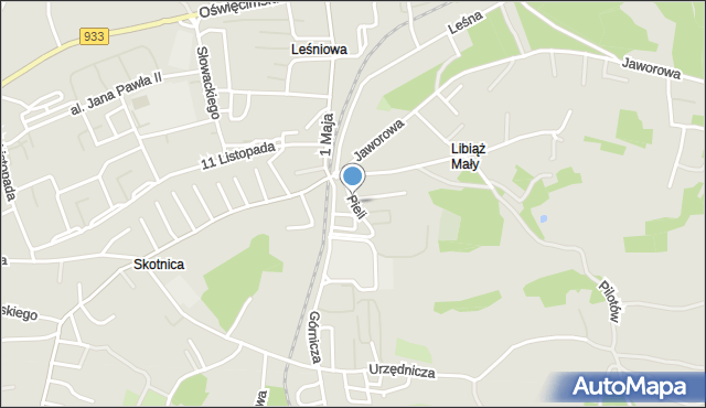 Libiąż, Pieli Stanisława, ks., mapa Libiąż