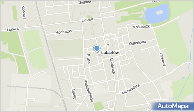 Lubartów, Piękna, mapa Lubartów