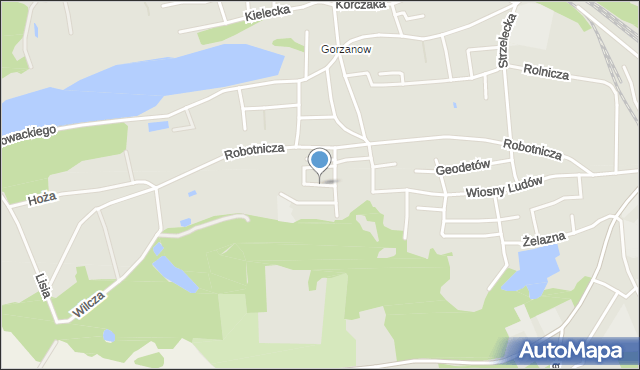 Lubsko, Piastowska, mapa Lubsko