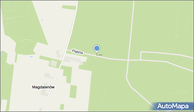 Magdalenów gmina Wodzierady, Piękna, mapa Magdalenów gmina Wodzierady