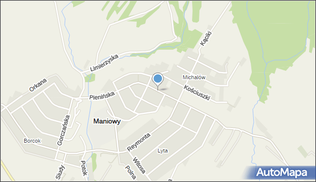 Maniowy, Pienińska, mapa Maniowy