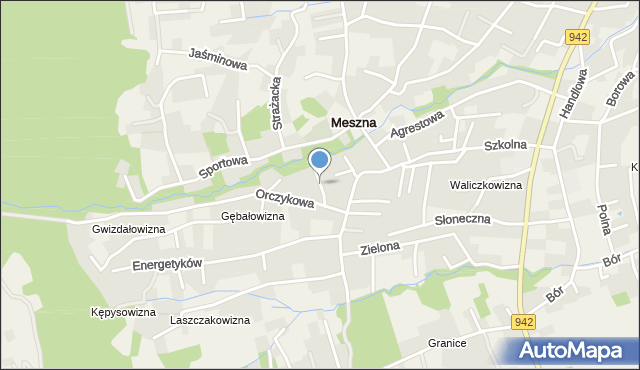 Meszna gmina Wilkowice, Piwna, mapa Meszna gmina Wilkowice