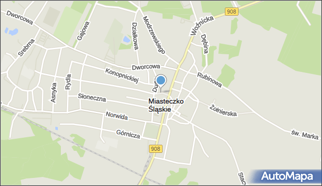 Miasteczko Śląskie, Piwna, mapa Miasteczko Śląskie