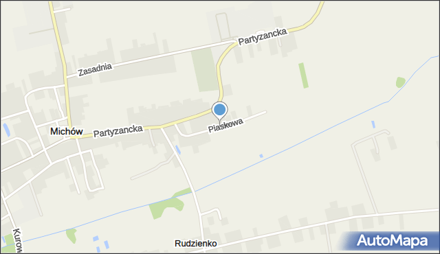 Michów powiat lubartowski, Piaskowa, mapa Michów powiat lubartowski