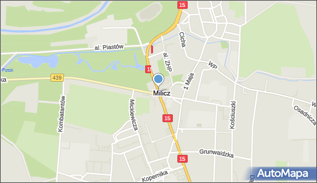 Milicz, Piłsudskiego Józefa, marsz., mapa Milicz