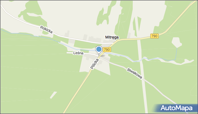 Mitręga, Pilicka, mapa Mitręga