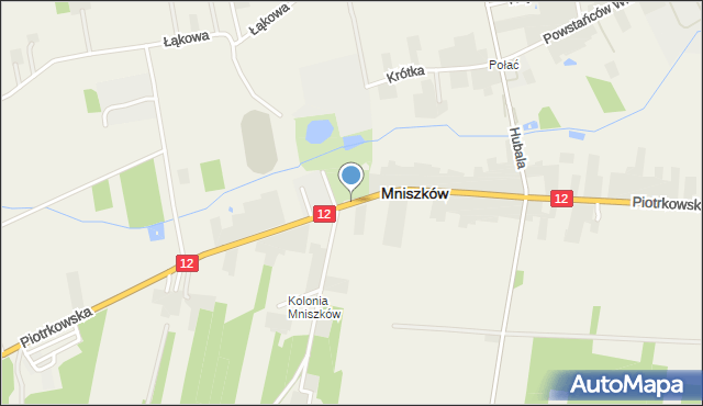 Mniszków powiat opoczyński, Piotrkowska, mapa Mniszków powiat opoczyński