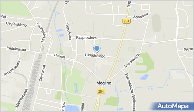 Mogilno, Piłsudskiego Józefa, marsz., mapa Mogilno