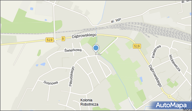 Morąg, Piłsudskiego Józefa, marsz., mapa Morąg