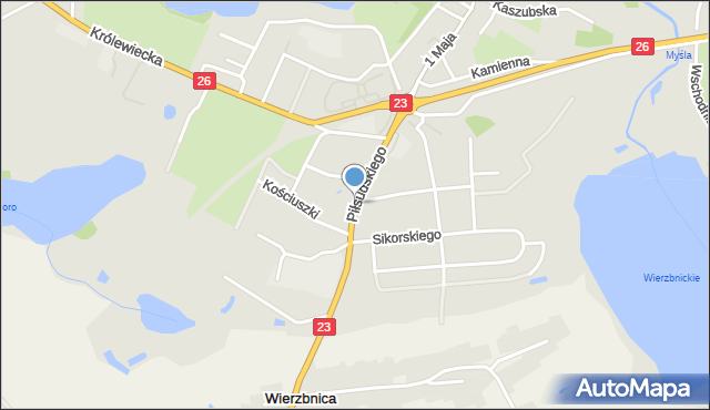 Myślibórz, Piłsudskiego Józefa, marsz., mapa Myślibórz