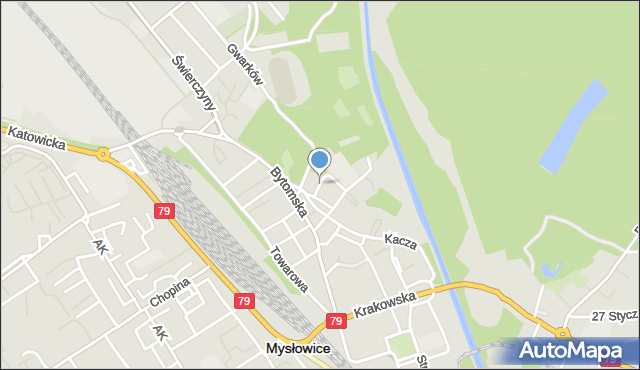 Mysłowice, Piastowska, mapa Mysłowice