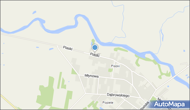 Narew, Piaski, mapa Narew