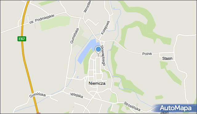 Niemcza, Piastowska, mapa Niemcza