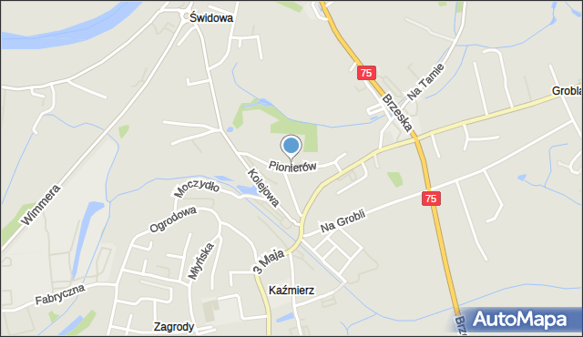 Niepołomice, Pionierów, mapa Niepołomice