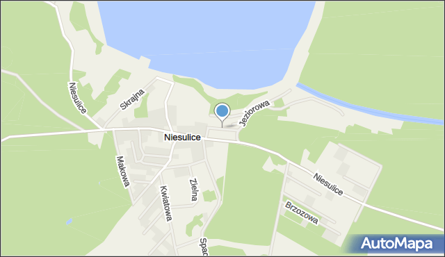 Niesulice, Piaskowa, mapa Niesulice