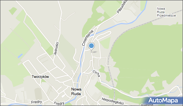 Nowa Ruda powiat kłodzki, Piłsudskiego Józefa, marsz., mapa Nowa Ruda powiat kłodzki