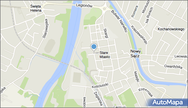 Nowy Sącz, Piastowska, mapa Nowego Sącza