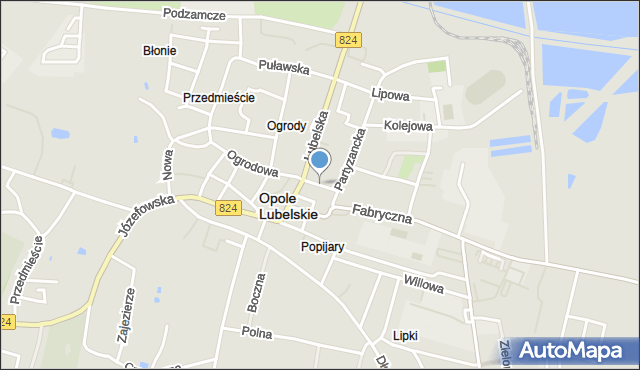 Opole Lubelskie, Piłsudskiego Józefa, marsz., mapa Opole Lubelskie