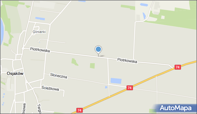 Osjaków, Piotrkowska, mapa Osjaków