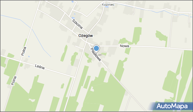 Ożegów, Piaskowa, mapa Ożegów