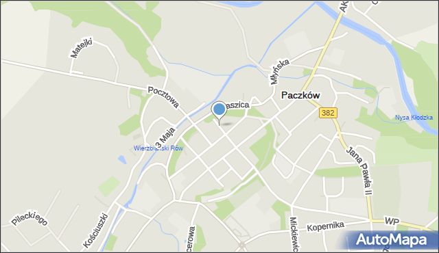 Paczków powiat nyski, Piastowska, mapa Paczków powiat nyski