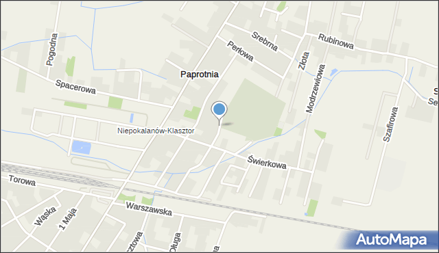 Paprotnia gmina Teresin, Piaskowa, mapa Paprotnia gmina Teresin