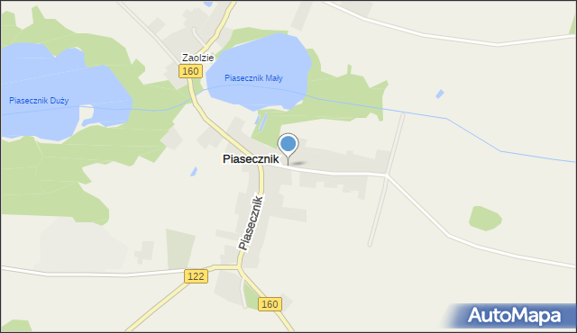 Piasecznik gmina Choszczno, Piasecznik, mapa Piasecznik gmina Choszczno