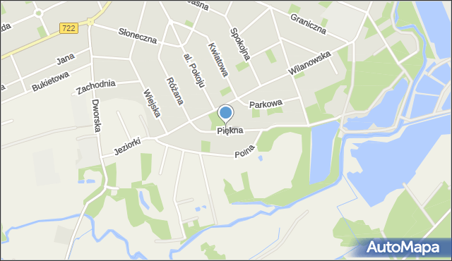 Piaseczno, Piękna, mapa Piaseczno