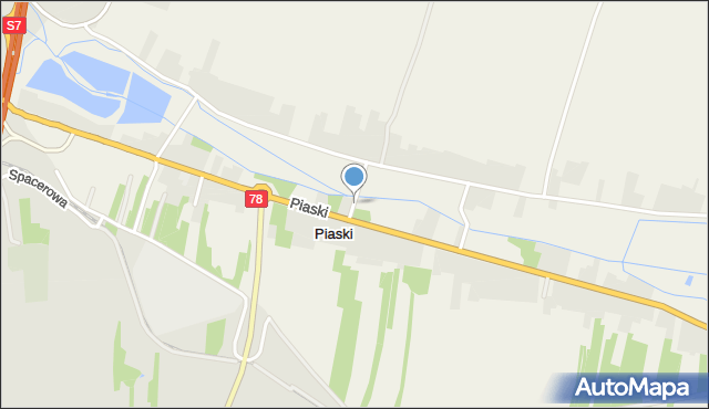 Piaski gmina Jędrzejów, Piaski, mapa Piaski gmina Jędrzejów
