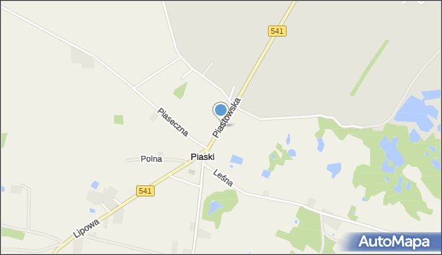 Piaski gmina Sierpc, Piastowska, mapa Piaski gmina Sierpc