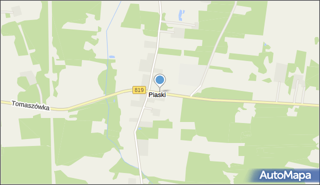 Piaski gmina Wola Uhruska, Piaski, mapa Piaski gmina Wola Uhruska