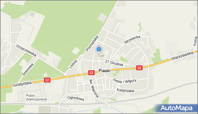 Piaski powiat gostyński, Piaskowa, mapa Piaski powiat gostyński