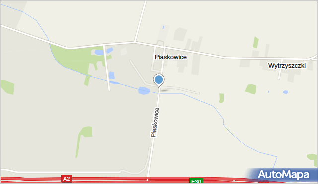 Piaskowice gmina Parzęczew, Piaskowice, mapa Piaskowice gmina Parzęczew