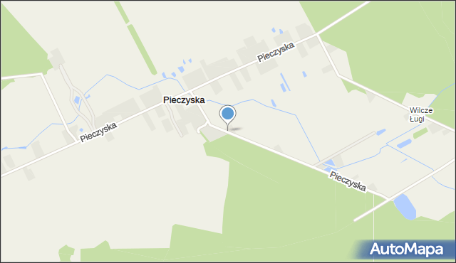 Pieczyska gmina Brzeziny, Pieczyska, mapa Pieczyska gmina Brzeziny