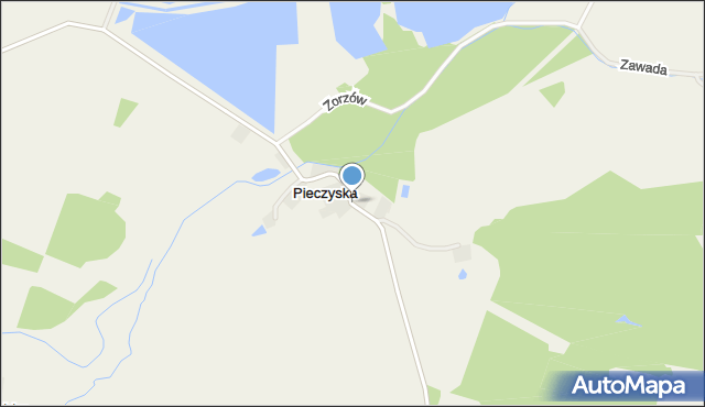 Pieczyska gmina Świerczów, Pieczyska, mapa Pieczyska gmina Świerczów