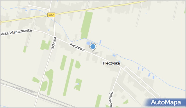 Pieczyska gmina Wieruszów, Pieczyska, mapa Pieczyska gmina Wieruszów