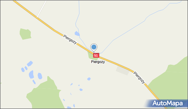 Piergozy gmina Bartoszyce, Piergozy, mapa Piergozy gmina Bartoszyce