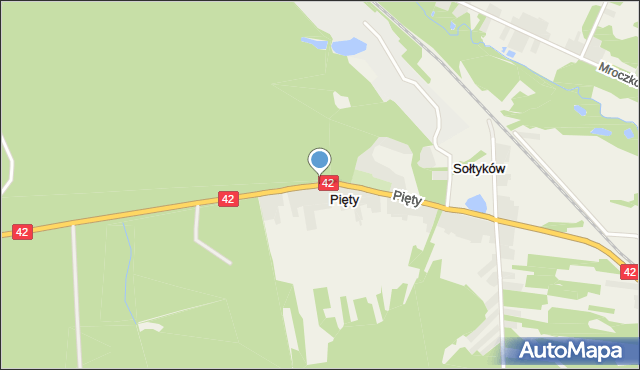 Pięty, Pięty, mapa Pięty