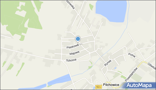 Pilchowice powiat gliwicki, Piaskowa, mapa Pilchowice powiat gliwicki