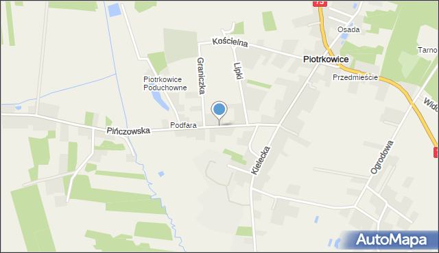 Piotrkowice gmina Chmielnik, Pińczowska, mapa Piotrkowice gmina Chmielnik