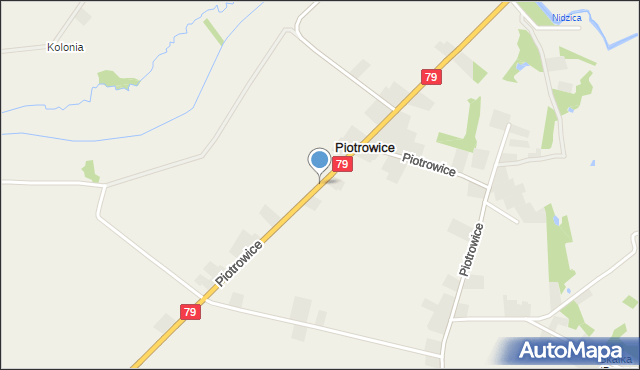 Piotrowice gmina Koszyce, Piotrowice, mapa Piotrowice gmina Koszyce