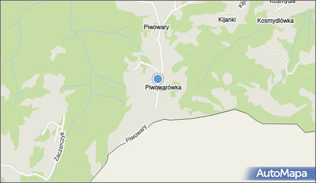 Piwniczna-Zdrój, Piwowary, mapa Piwniczna-Zdrój